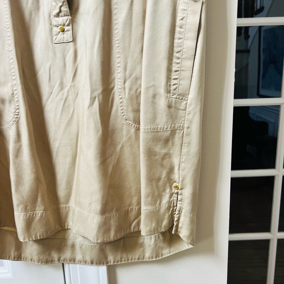 Calvin Klein Cream Pleated Tunic with Mandarin Collar size medium - Picture 3 of 8